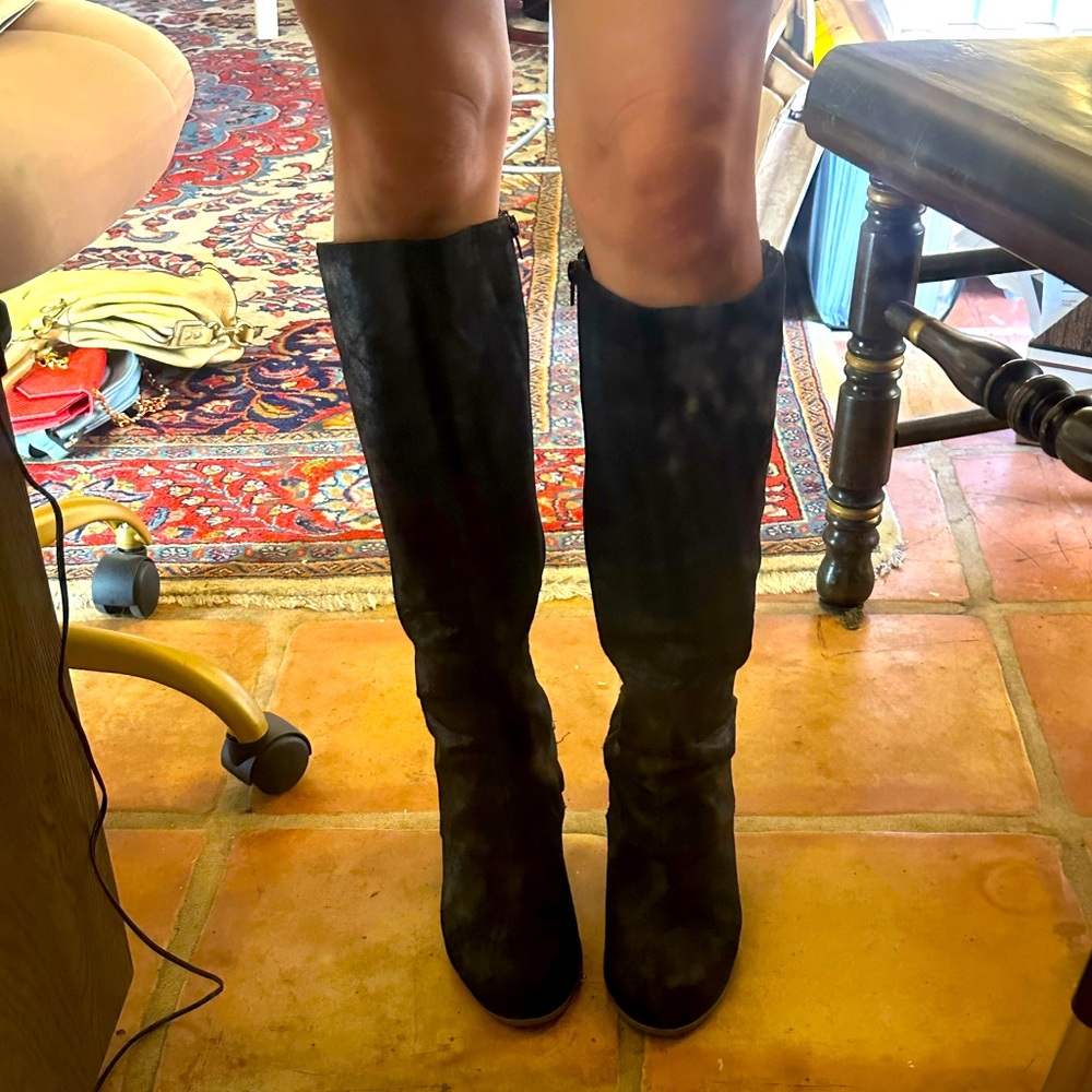 Black knee high boots